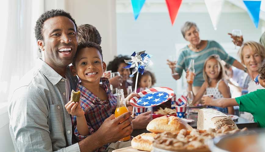 Family Celebrating 4th of July